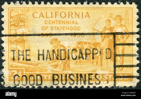 Postage Stamp Printed In Usa Is Dedicated To California Statehood