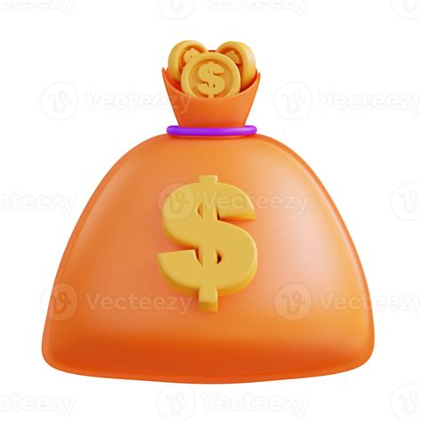 3d Illustration Of Money Bag 23364483 Png