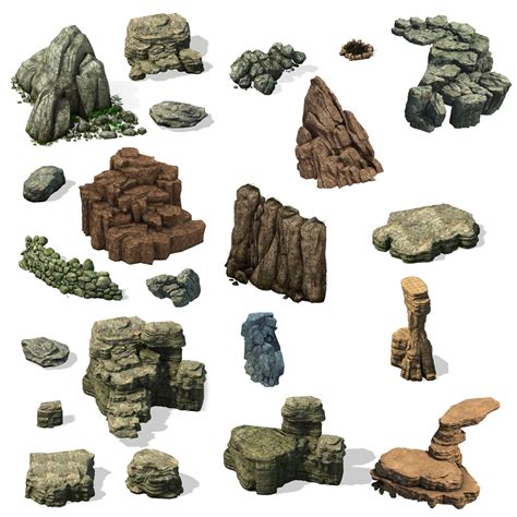 Artstation 25d Rock And Mountain Collection Psd Game Assets 3d