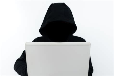 Premium Photo Man Standing With Laptop Presenting Cyber Security