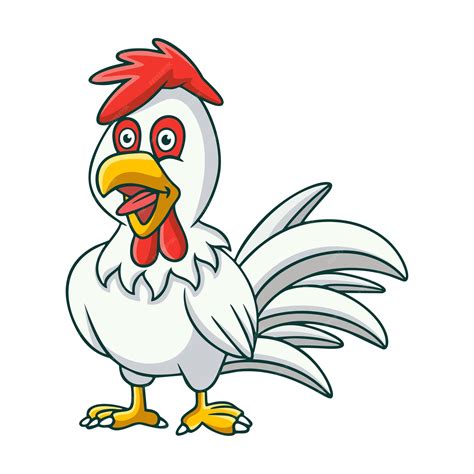 Premium Vector Cartoon Illustration Rooster Crowing