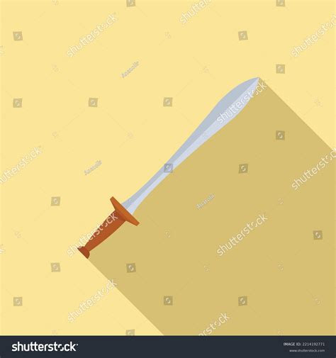 Ancient Greek Sword Icon Flat Vector Stock Vector Royalty Free 2214192771 Shutterstock