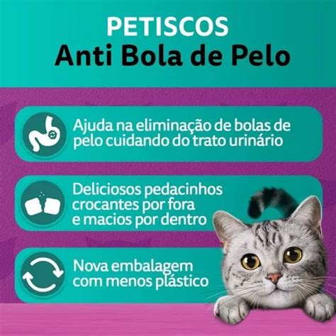 Whiskas Temptations Anti Bola de Pelo Gato Adulto 80g Laicão