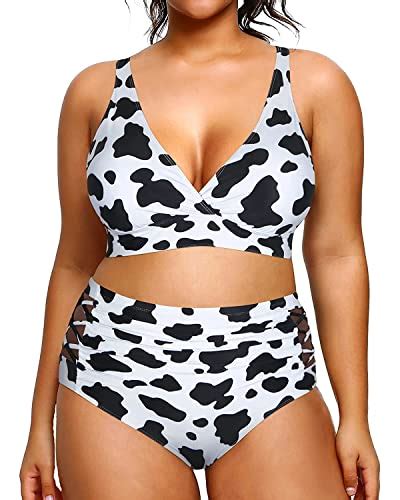 Look Fabulous In A Plus Size Cow Print Bathing Suit