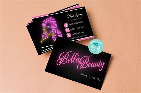 Beauty Business Cards Makeup Artist Business Cards Cosmetic Etsy