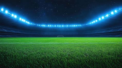 Night Stadium Soccer Field Under the Stars | Premium AI-generated image