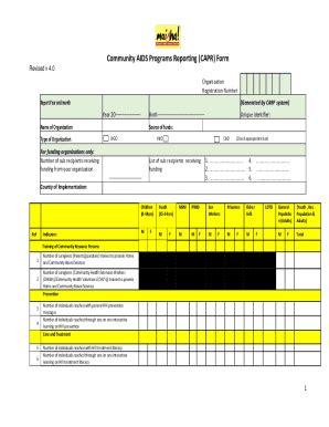 Fillable Online Community Aids Programs Reporting Capr Form Fax Email