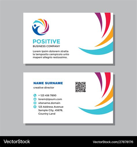 Business Visit Card Template With Logo Concept Vector Image