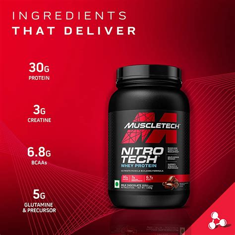 Muscletech Nitrotech Whey Protein Powder Nutrition