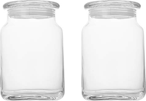 Glass Storage Container Set 29oz Wide Mouth Canister With Glass Lid Airtight