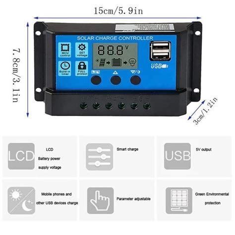 Ej Life Contr Leur Solaire Pwm Contr Leur De Charge Solaire