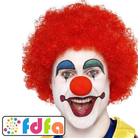 Smiffys Red Crazy Clown Curly Afro Wig Adults Mens Ladies Fancy Dress