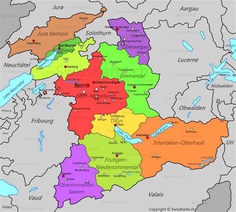 Map Of Canton Of Bern Bern Canton Of Bern Map