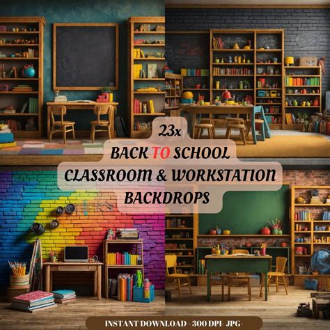 Back to School Digital Backdrops, Composite Photography, Modern ...