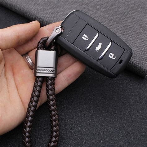 Corda De Couro Keychain Para Carro M O Tecido Ferradura Fivela