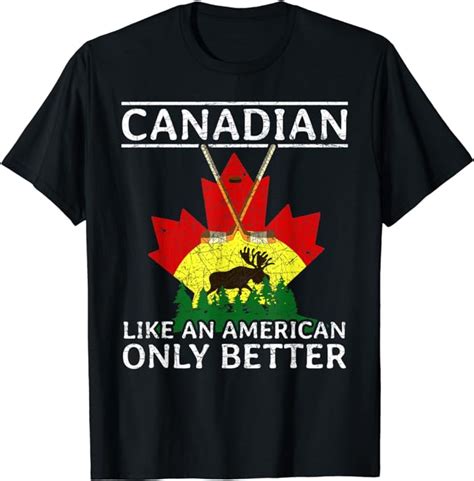 Lustiges Kanadier Geschenk Usa Kanada Flagge Kanada T Shirt Amazonde