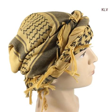 Arab Keffiyeh Scarf For Men Military Shemagh Desert Scarf Arab Turban Cover Headscarf Men Turban