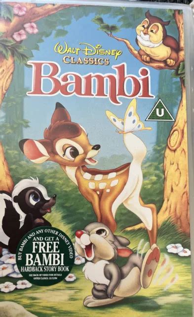 WALT DISNEY BAMBI Classics Pal Vhs Video Tape Cassette Rare Retro 2 50