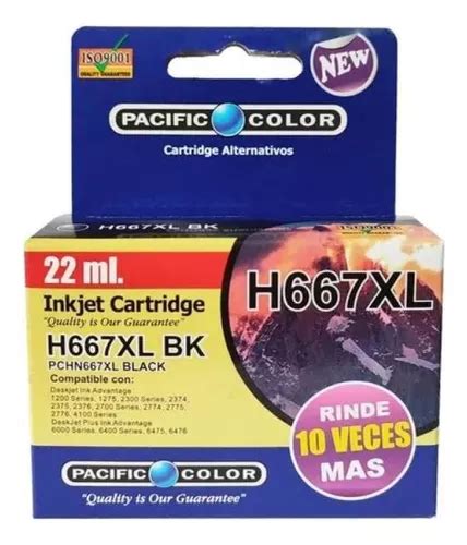 Tinta 667 Xl Negro Alternativa 22 Ml Pacific Color Factura Cuotas Sin