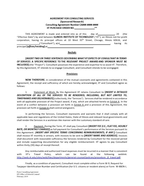 48 Simple Consulting Contract Templates 100 Free