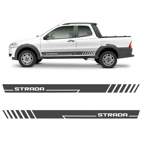 Faixa Fiat Strada Adesivo Grafite Lateral Tuning Sportinox