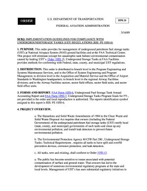 Fillable Online Faa Faa Order Implementation Guidelines For