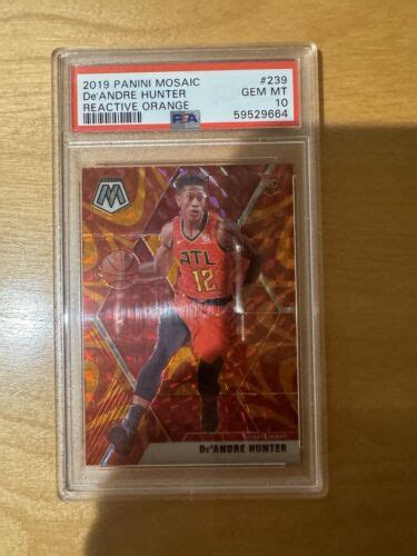 2019 20 Panini Mosaic Reactive Orange Prizm 239 De Andre Hunter RC