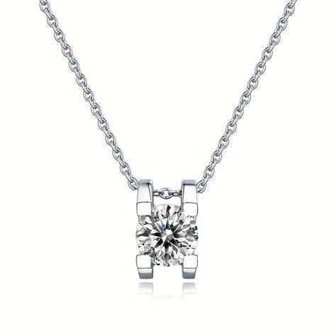 Carbon Silicone Stone Necklace 925 Sterling Silver Pendant Temu