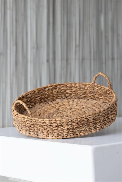 Round Basket Tray – Aegean Blue