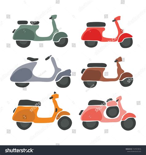 Graphic Vector Vespa Illustration Collection Perfect Stock Vector ...