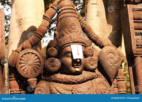 Wooden Idol Of Lord Venkateswara Tirupati Balaji Stock Photo Image