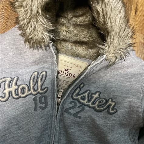 Y2k Hollister Fur Jacket Fits Like A Mens Depop