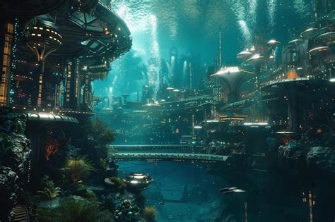 Premium Photo Descend Into The Depths Of A Futuristic Underwater