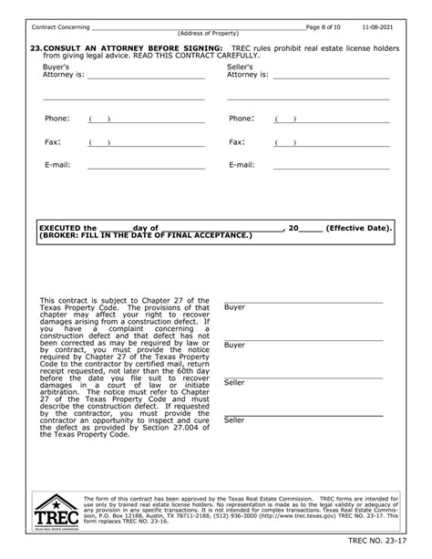 Trec Form 23 17 Fill Out Sign Online And Download Fillable Pdf Texas Templateroller