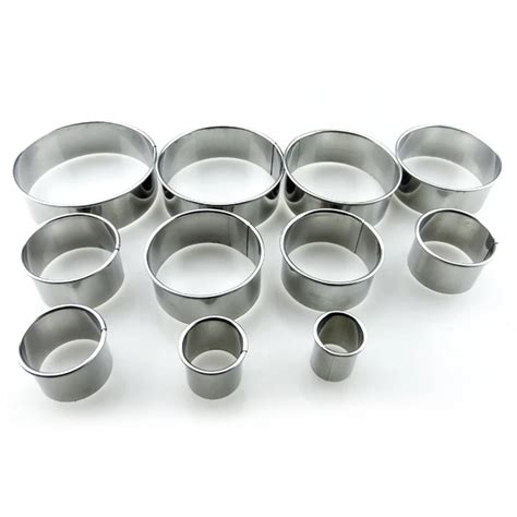 New 11pcs Set Stainless Steel Round Cookie Biscuit Cutters Circle