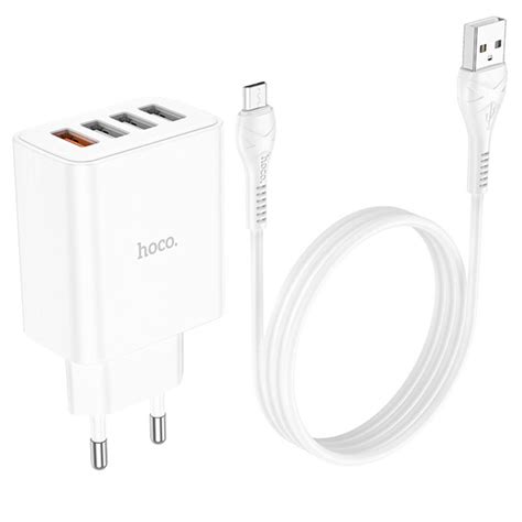 Hoco 4 Port USB Charger 18W + Micro USB Cable - Wirelab