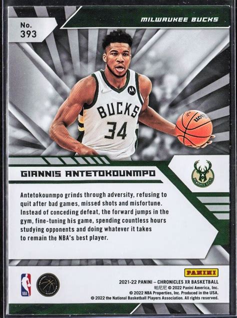 Giannis Antetokounmpo Panini Chronicles Nba Xr Mil