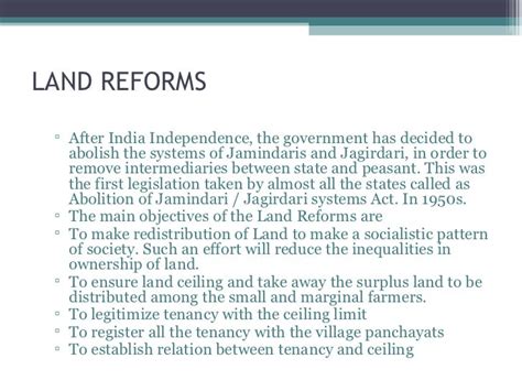 Land reforms in india