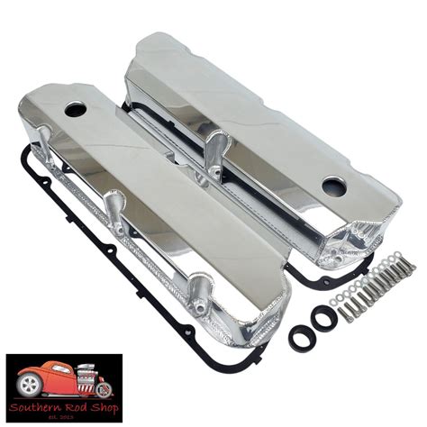 Small Block Ford Polished Fabricated Aluminum Valve Covers 50 289 302 351w Sbf Ebay