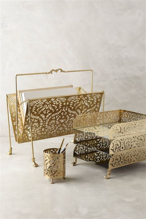 A Touch Of Glamor At The Workplace: Gold Desk Accessories