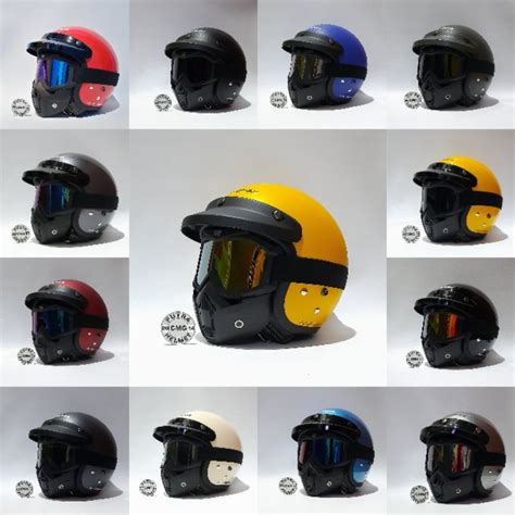 Jual Paket Helm Cargloss Carglos Original Cfm Retro Google Mask Google