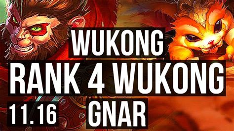 Wukong Vs Gnar Top Rank Wukong M Mastery Solo Kills Na