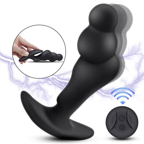Vibrador Plug Anal Estimulador Choque El Trico Duplo Controle Remoto