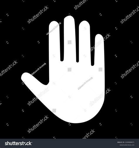 Black White Hand Illustration Stop Sign Stock Vector (Royalty Free ...