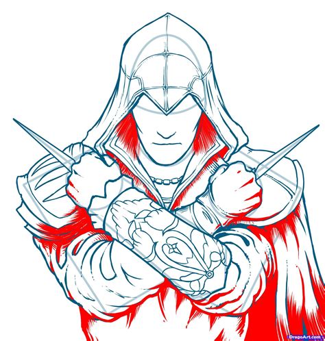 How To Draw Ezio Assassins Creed Ezio Step By Step Video Game