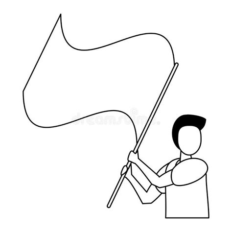 Activist Man Protesting With Flag Stock Vector Illustration Of