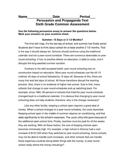 Narrative Writing Prompts 6th Grade