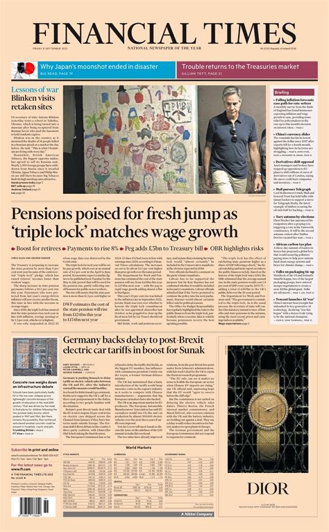 Financial Times Front Page Th Of September Tomorrow S Papers Today