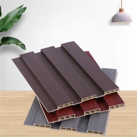 Xinwei Heat Insulation Wood Grain Interior WPC PVC Fluted Plastic