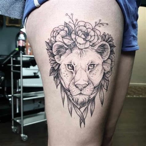 Share 80 Lioness Tattoo With Crown Latest In Cdgdbentre